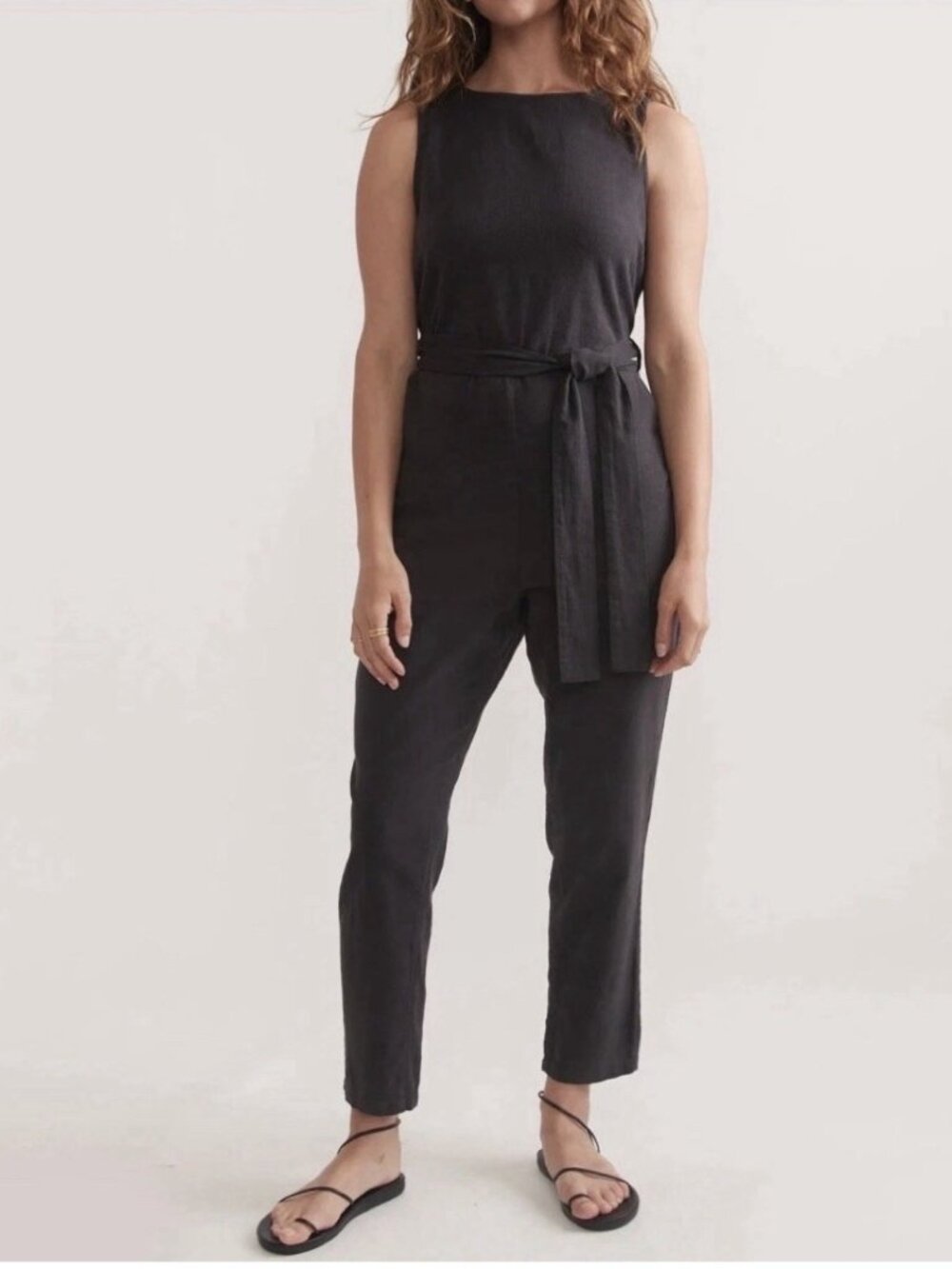 Marine Layer Jumpsuit Women's Large Black Tencel Lyocell Casual